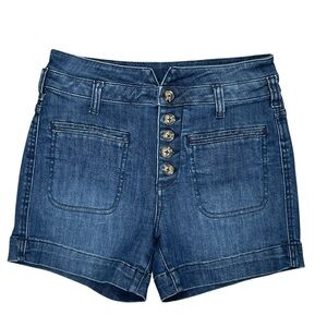 Pilcro by Anthropologie High Rise Slim Denim Shorts